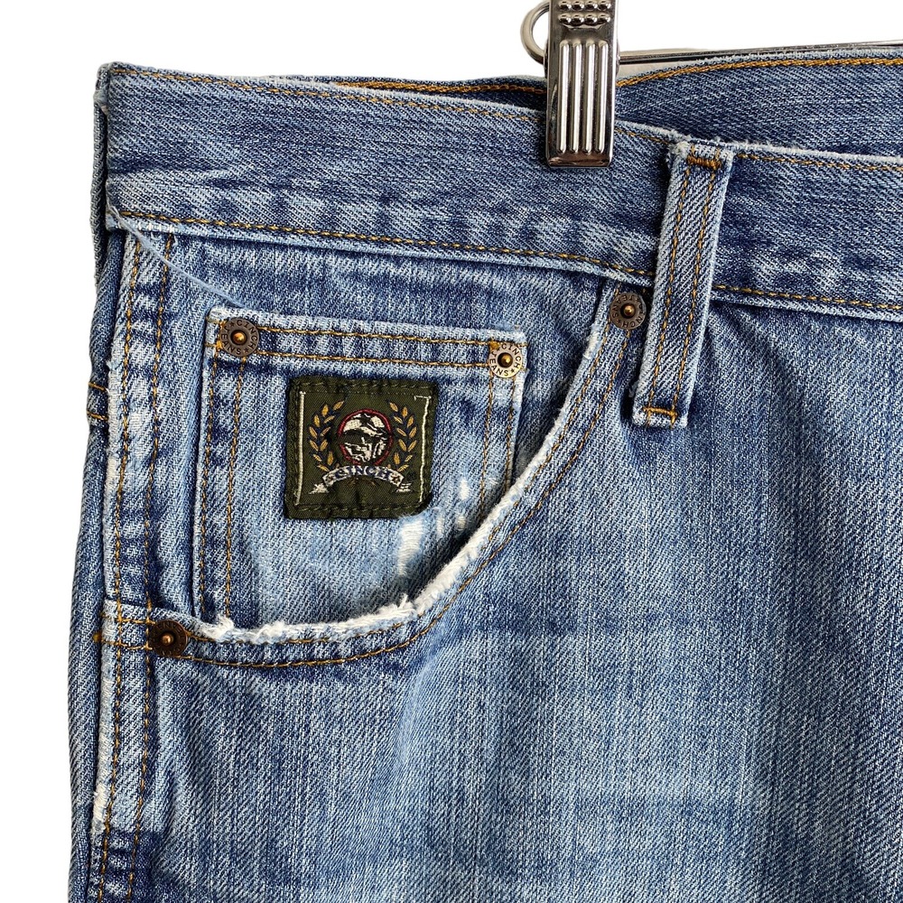 Cinch Mens Jeans 38x36 Light Wash Distressed Denim Straight Leg Workwear Pants